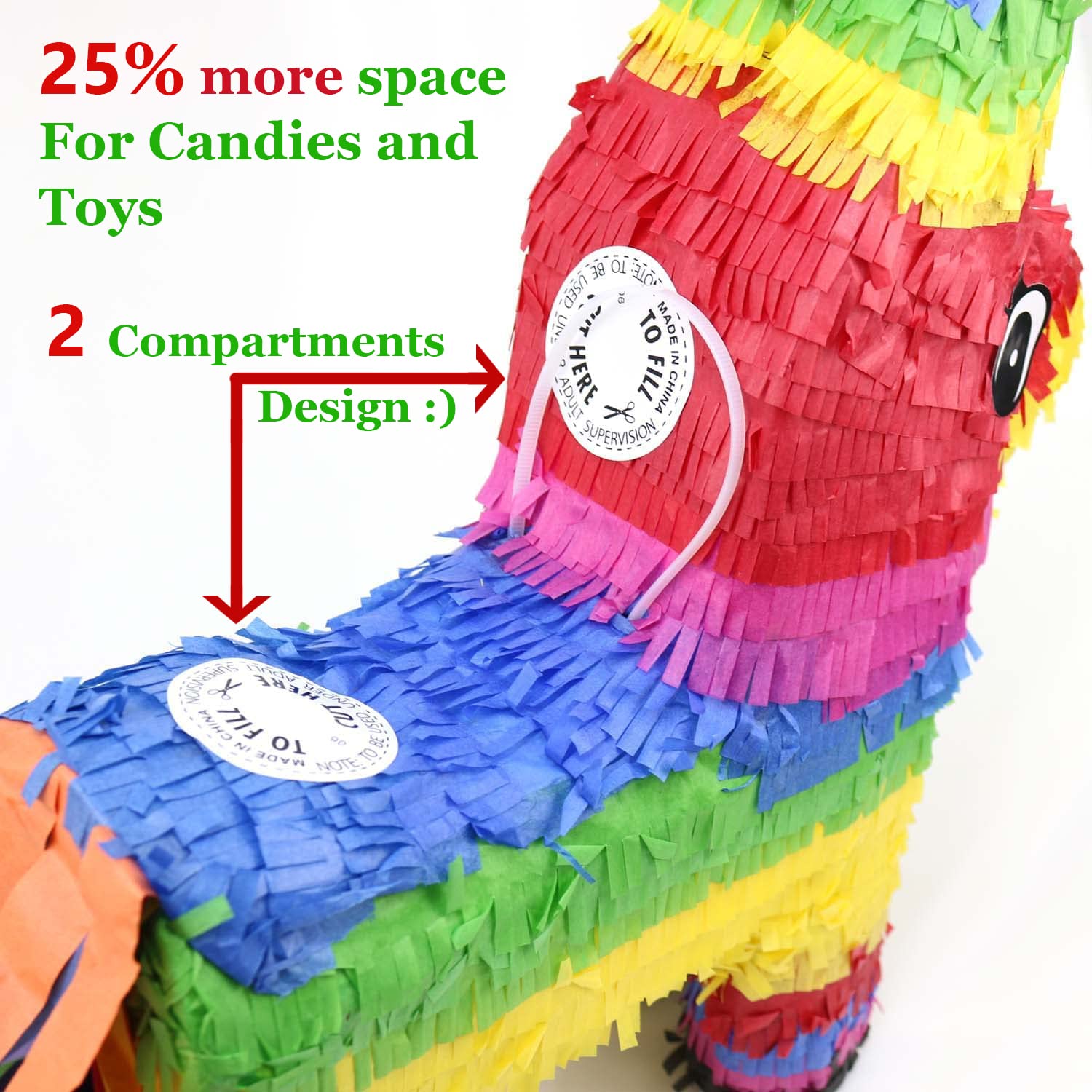 GiftExpress pinata hanging loop demonstrates easy setup for flexible party locations.