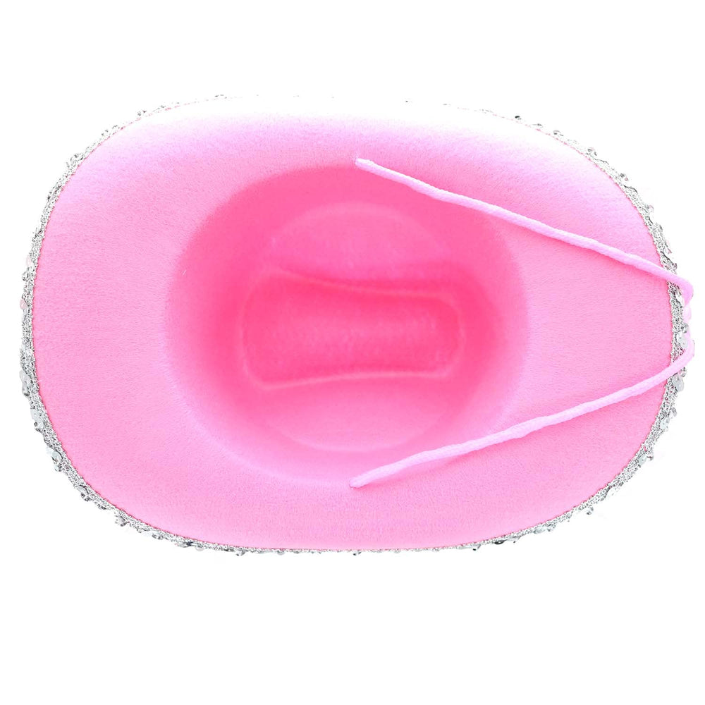 GiftExpress pink cowboy hat worn by a child, comfortable fit for costumes