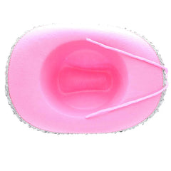 GiftExpress pink cowboy hat worn by a child, comfortable fit for costumes