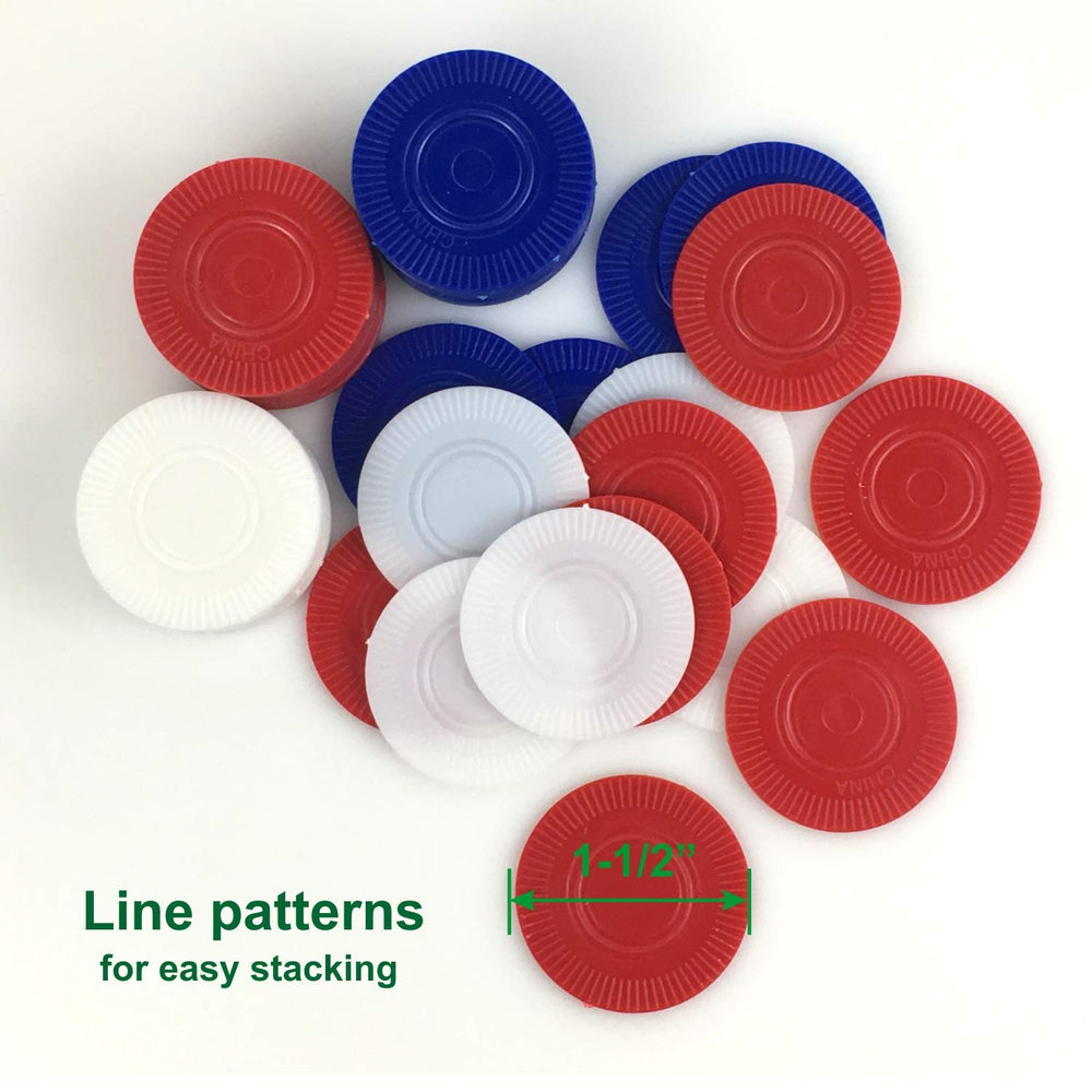 GiftExpress white poker chips ideal for color sorting and math activities.