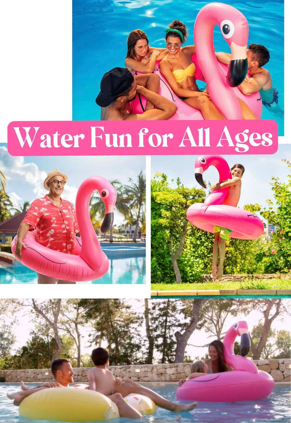 GiftExpress soft vinyl flamingo float with smooth surface.