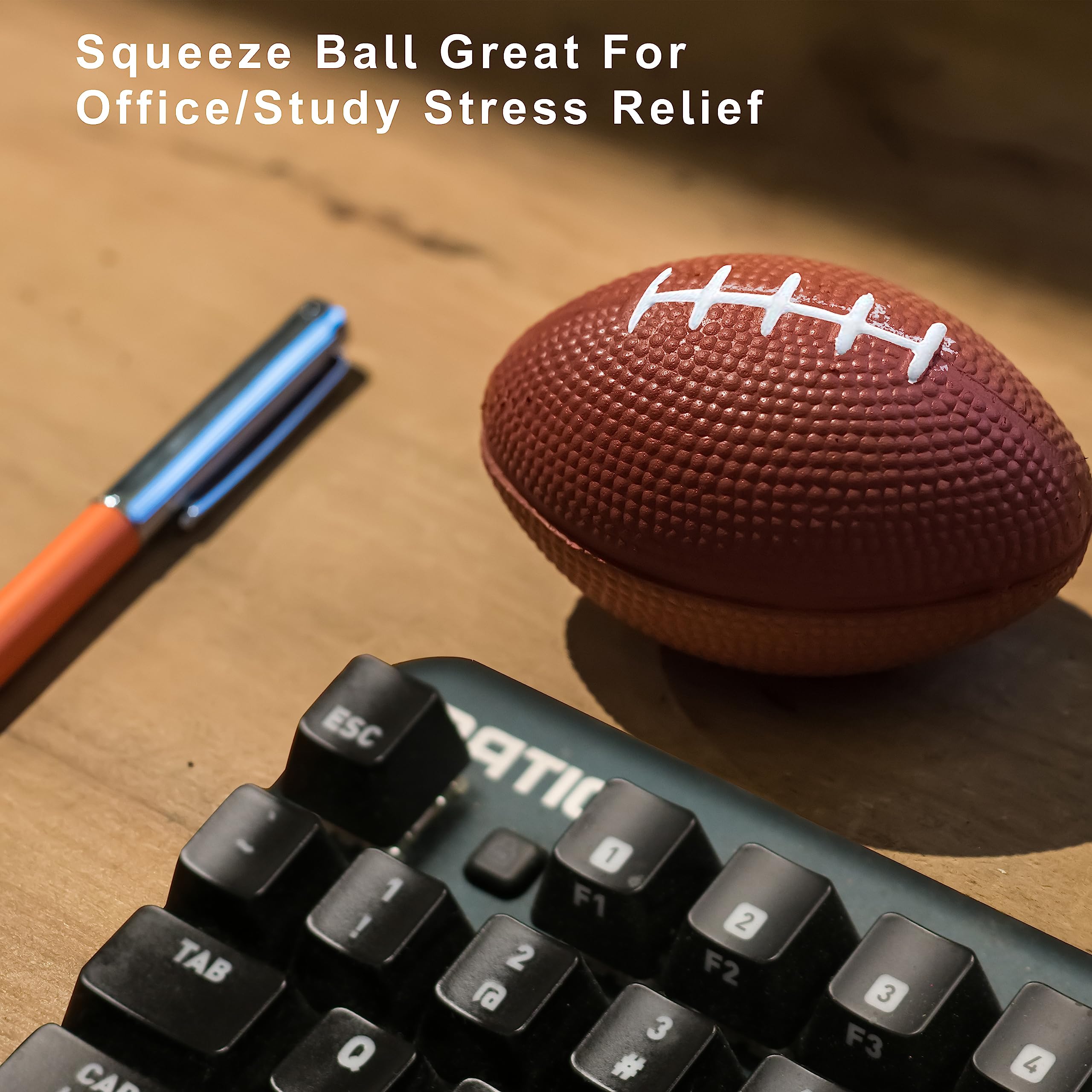 GiftExpress 4-inch foam football stress ball, durable and squeezable fun for sports banquets.