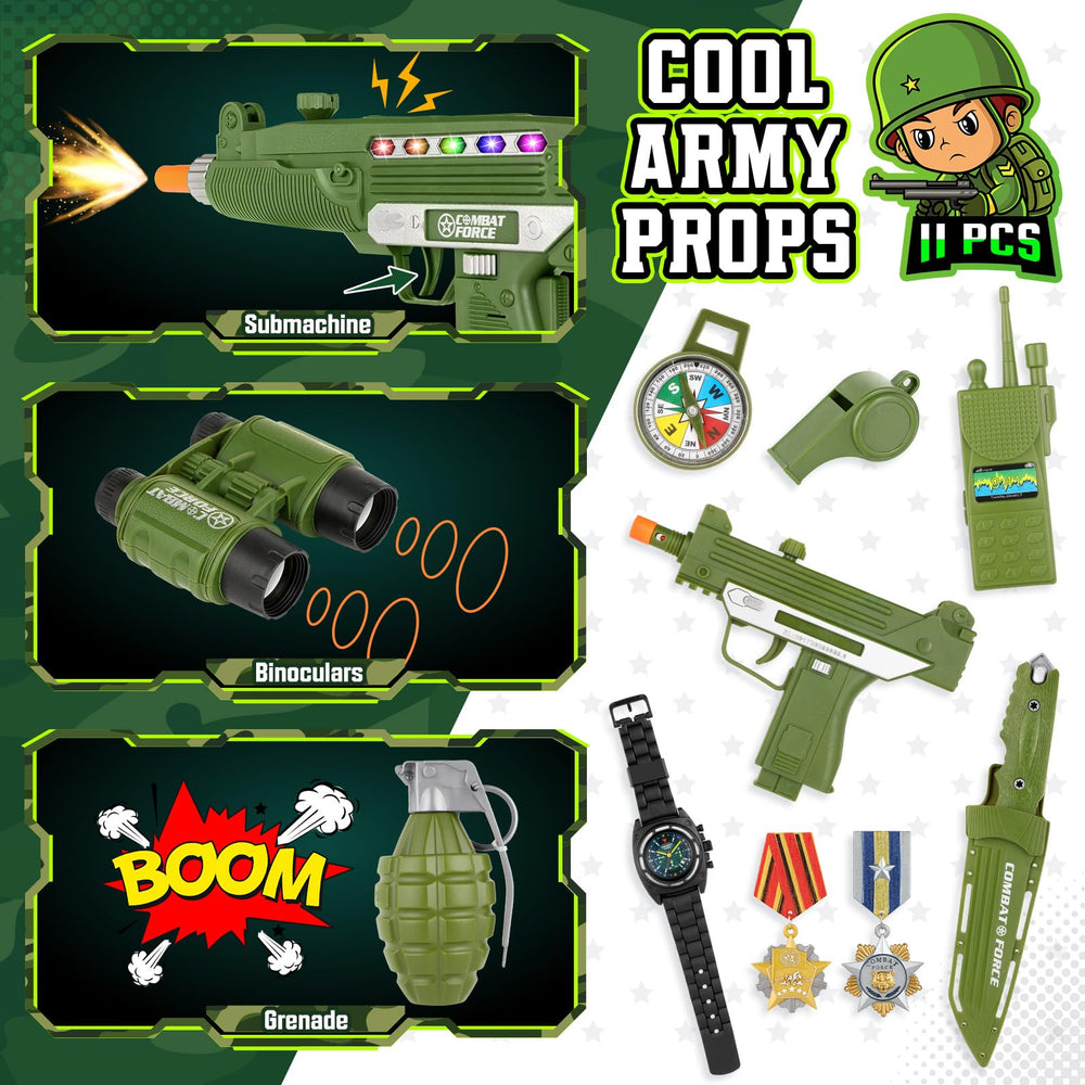Giftinbox army costume hat provides snug wear for authentic look.
