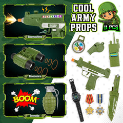 Giftinbox army costume hat provides snug wear for authentic look.