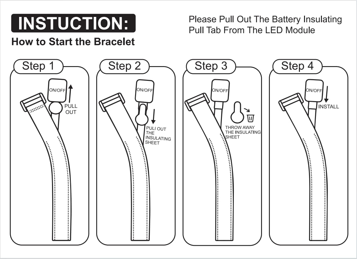 GIFTINBOX bracelet three modes for customizable light effects