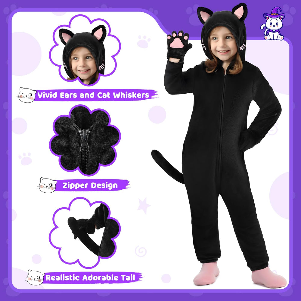 GIFTINBOX cat-costume ears whiskers hood with realistic details for role play