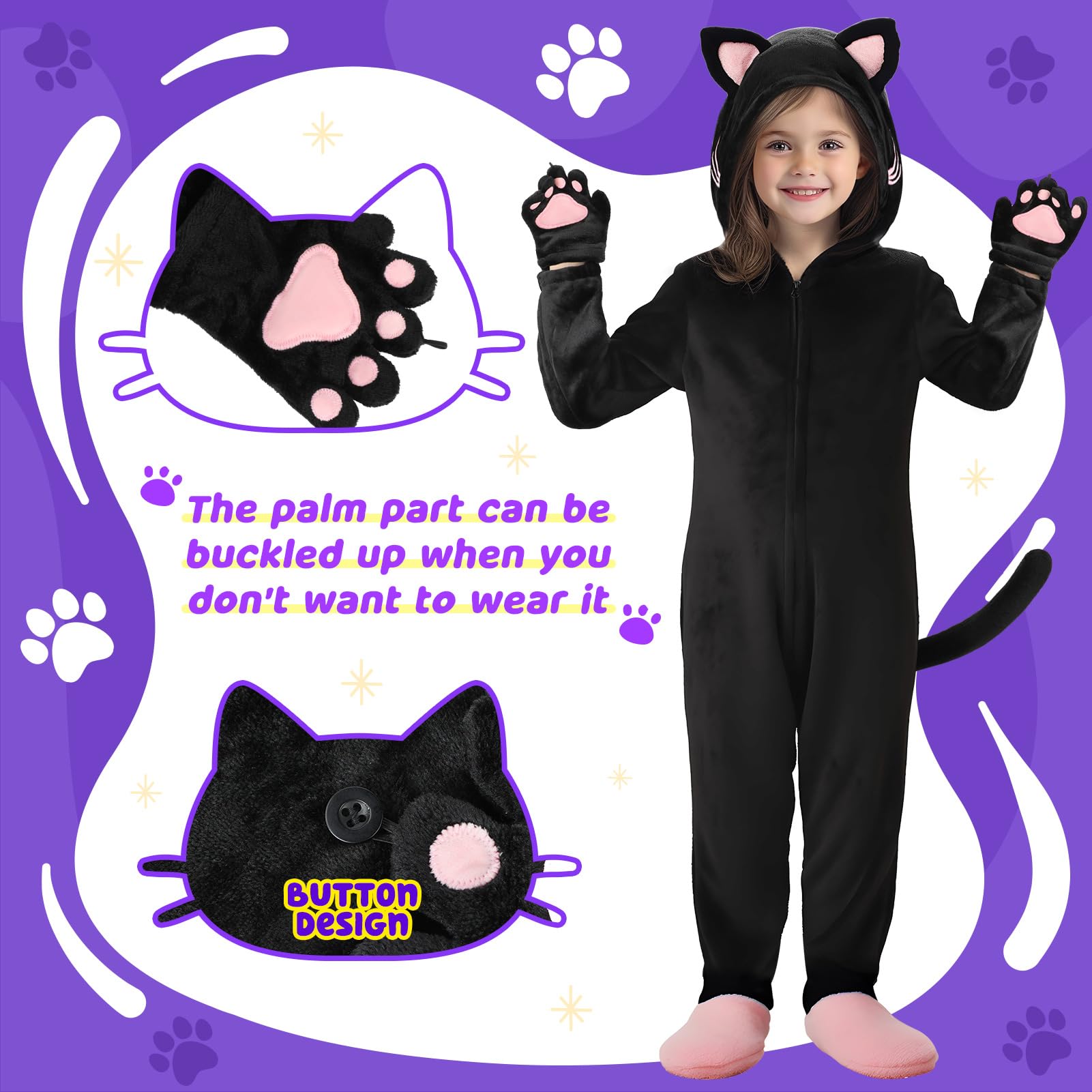 GIFTINBOX cat costume with tail attachment adds playful movement during dress-up