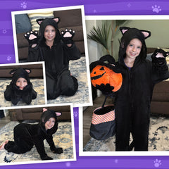 GIFTINBOX cat-costume front-zip close-up showing easy wear design