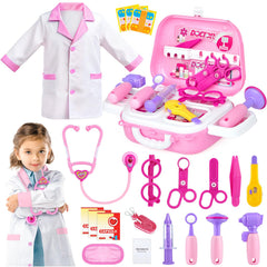 GIFTINBOX doctor costume for kids with accessories enables imaginative pretend play.