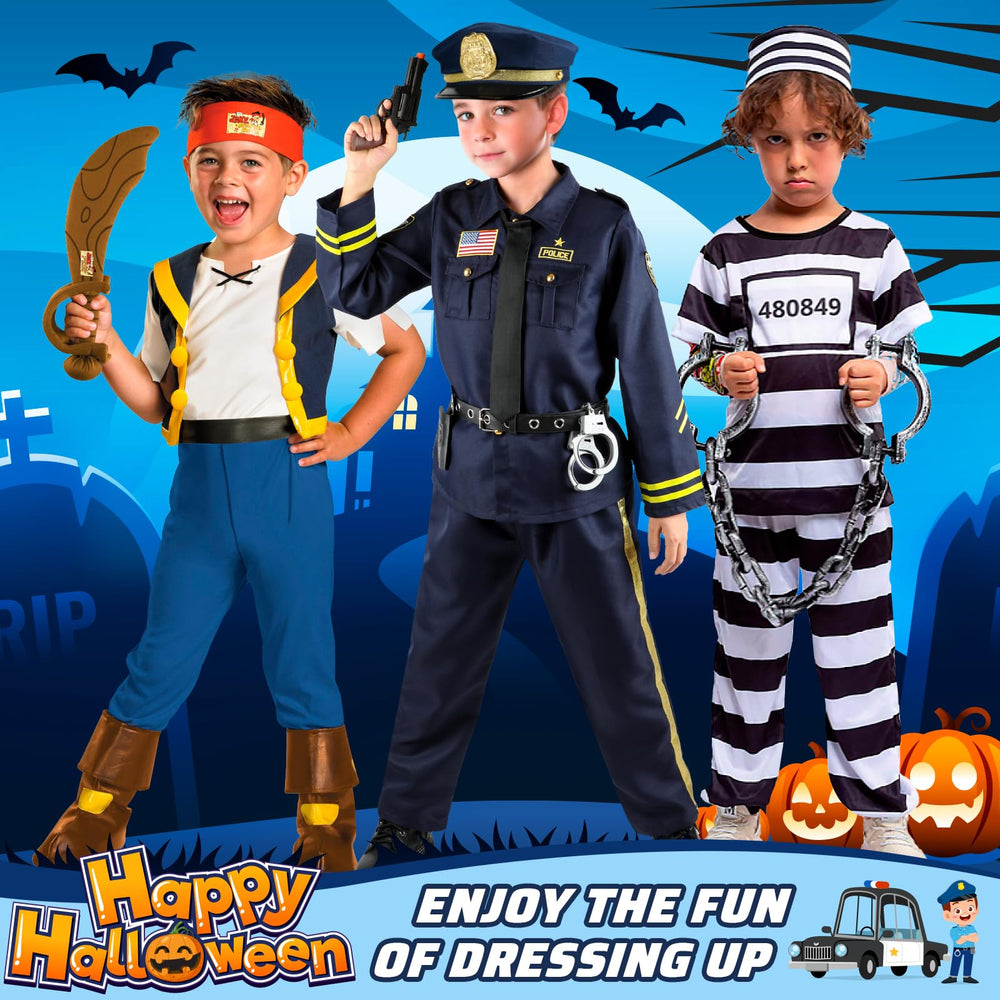 Giftinbox kid wearing police costume ready for pretend patrols