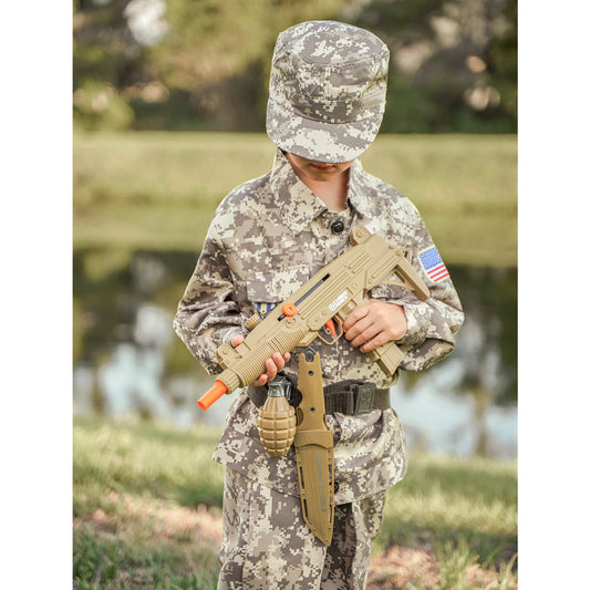 Giftinbox army soldier costume uniform and pants laid out for dress-up