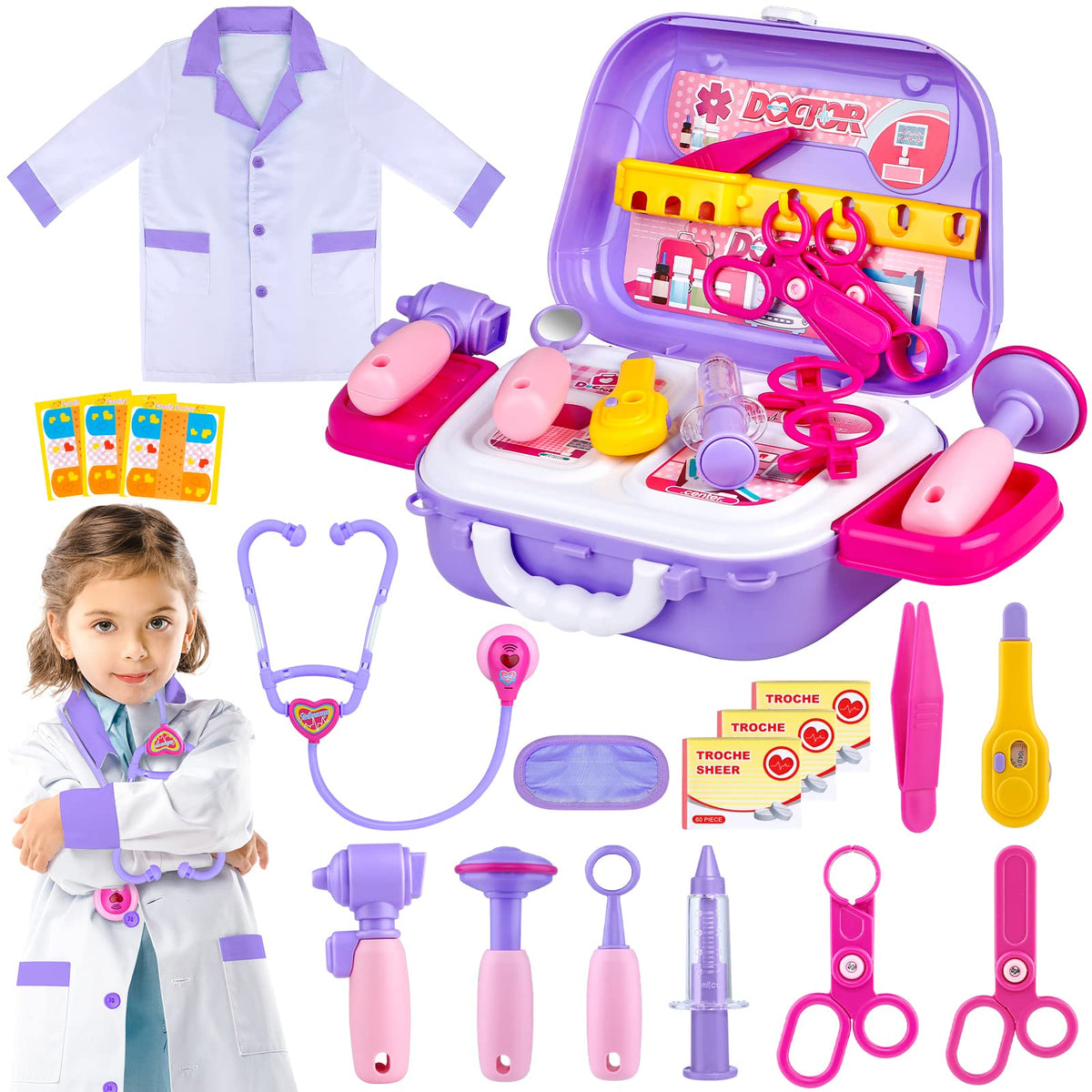 GIFTINBOX doctor kit coat adds realism to pretend play.