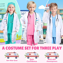 GiftinBOX kids scrub set complements the costume for realistic role play