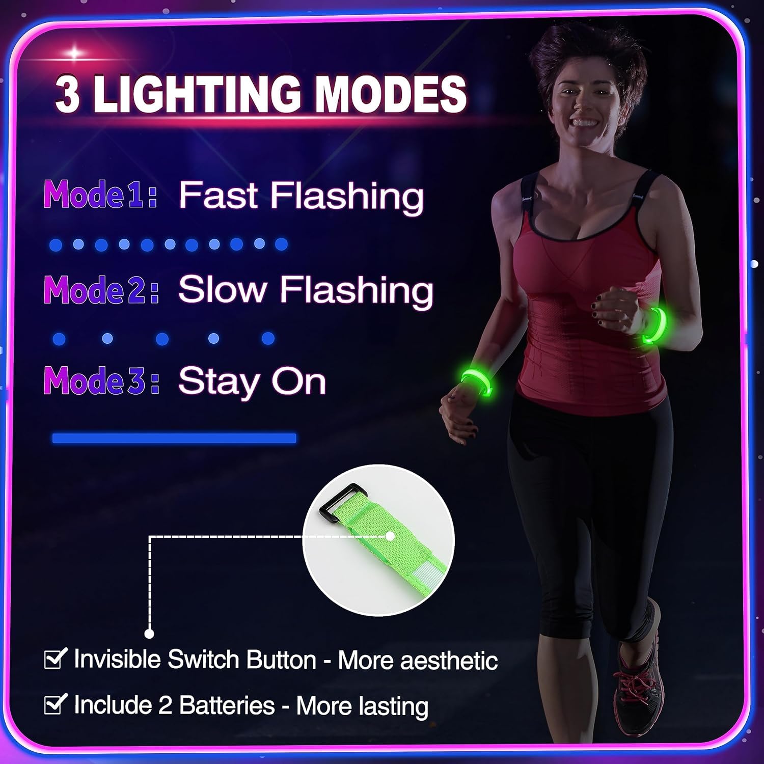 GIFTINBOX led bracelet battery inside for immediate glow