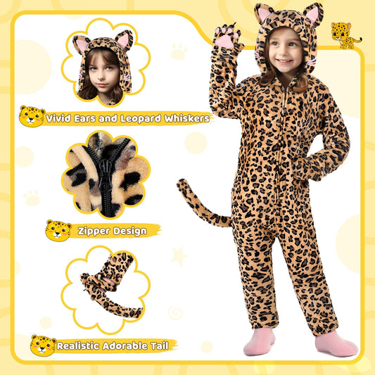 Giftinbox leopard costume tail and gloves enable imaginative dress-up.