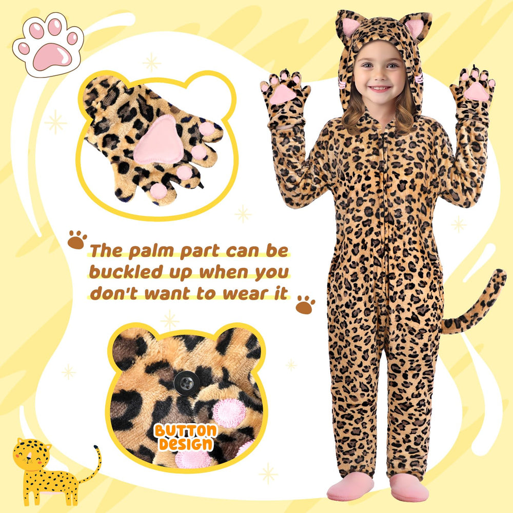 GIFTINBOX Leopard costume tail detail enhances imaginative play.