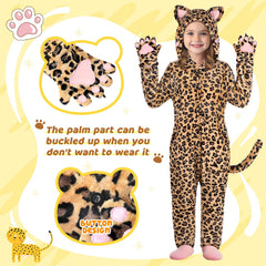 GIFTINBOX Leopard costume tail detail enhances imaginative play.