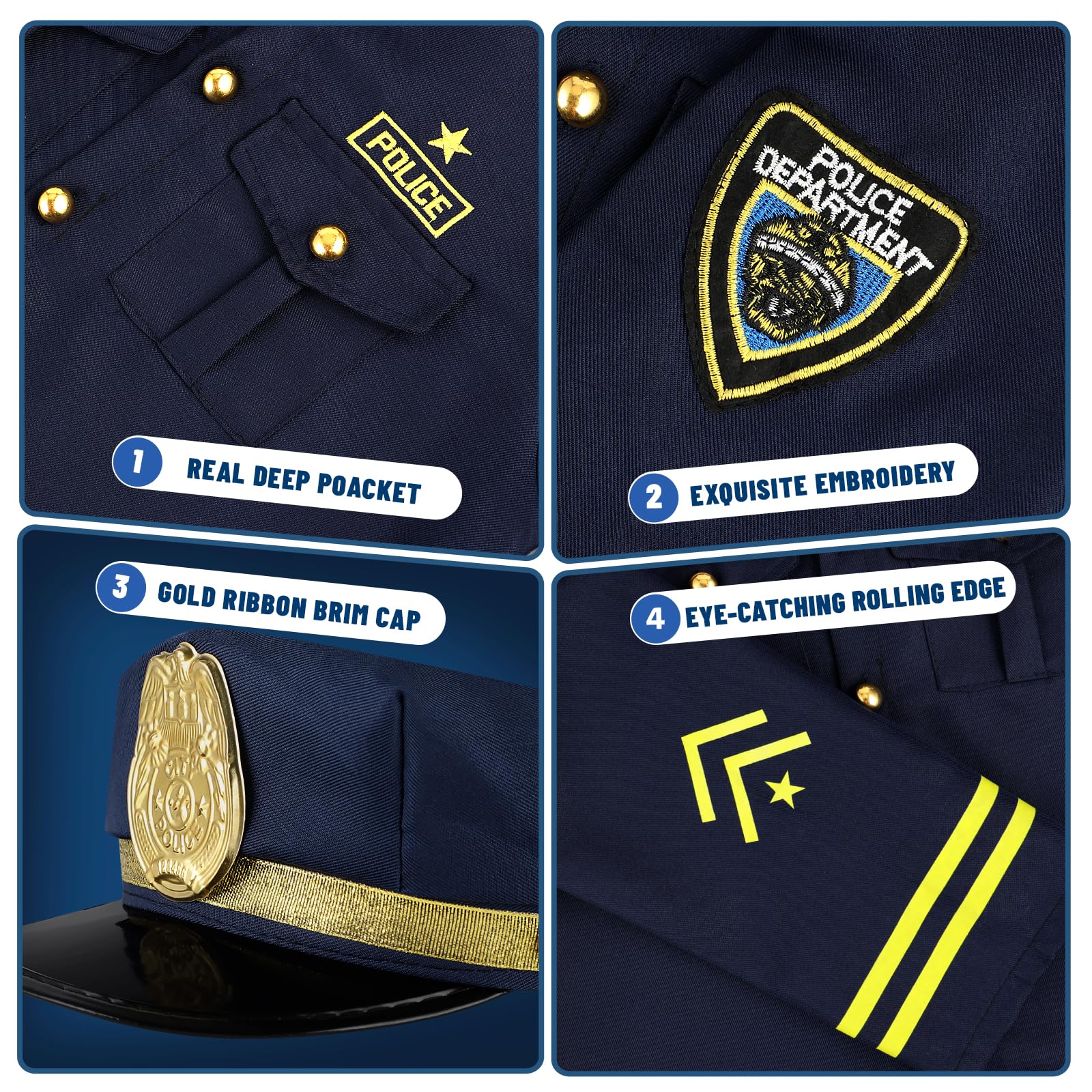 Giftinbox full police costume set ready for Halloween or parties