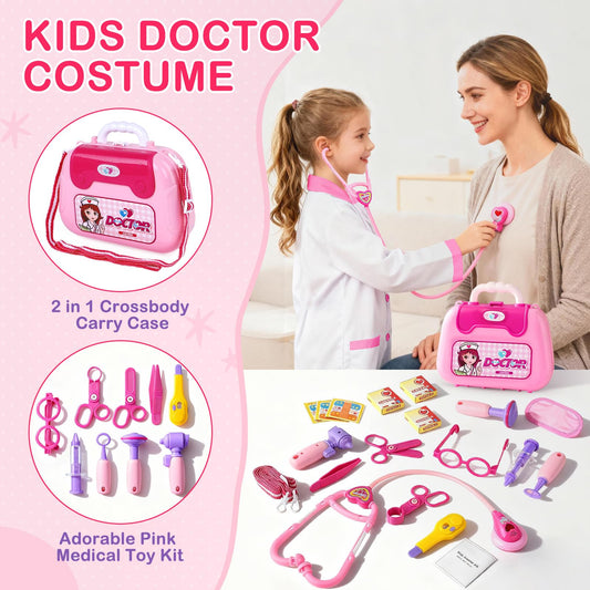 GIFTINBOX stethoscope play with heartbeat sounds supports realistic doctor role-play.