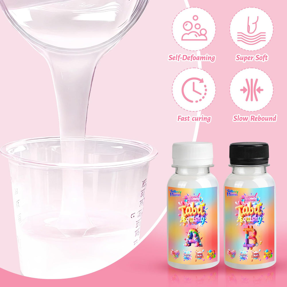 Giftmiyhime squishy kit with color essence and flocking powder for vibrant finishes.