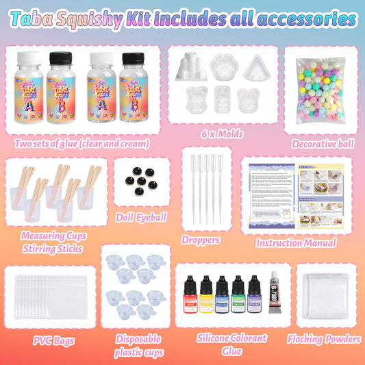 Giftmiyhime squishy kit six molds shown for diverse shapes.