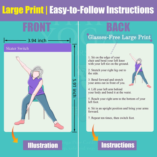 GiftNest Oversized Chair Yoga Cards pose illustration 01 shows clear guidance for seated stretches.
