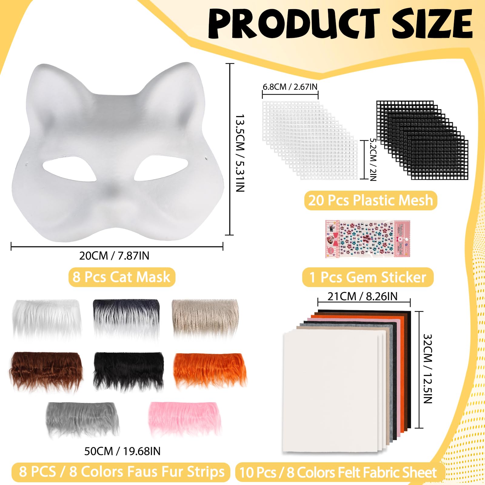 Giftota plush faux fur for soft, realistic mask embellishments.