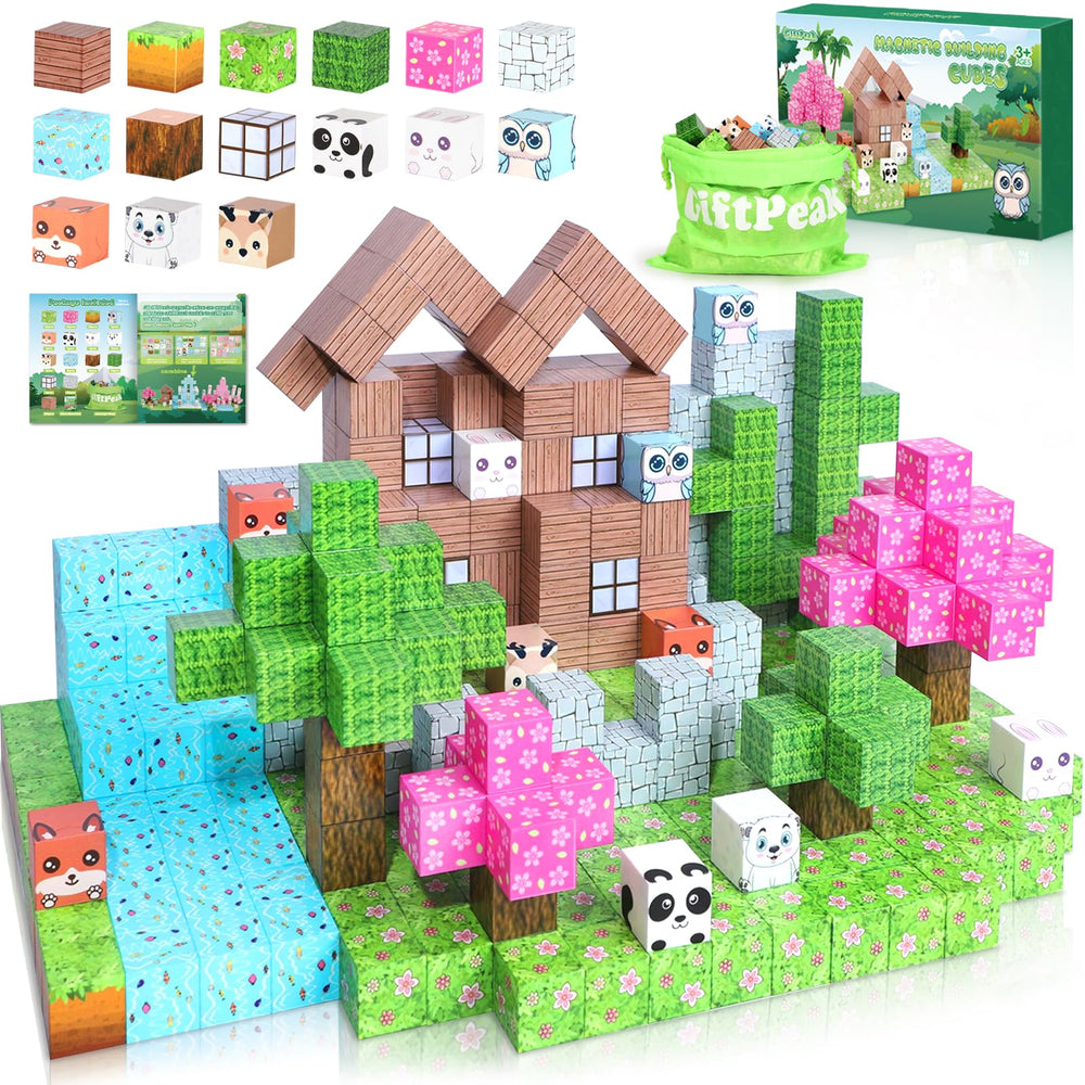 GiftPeak forest animal theme magnetic blocks for imaginative building play.