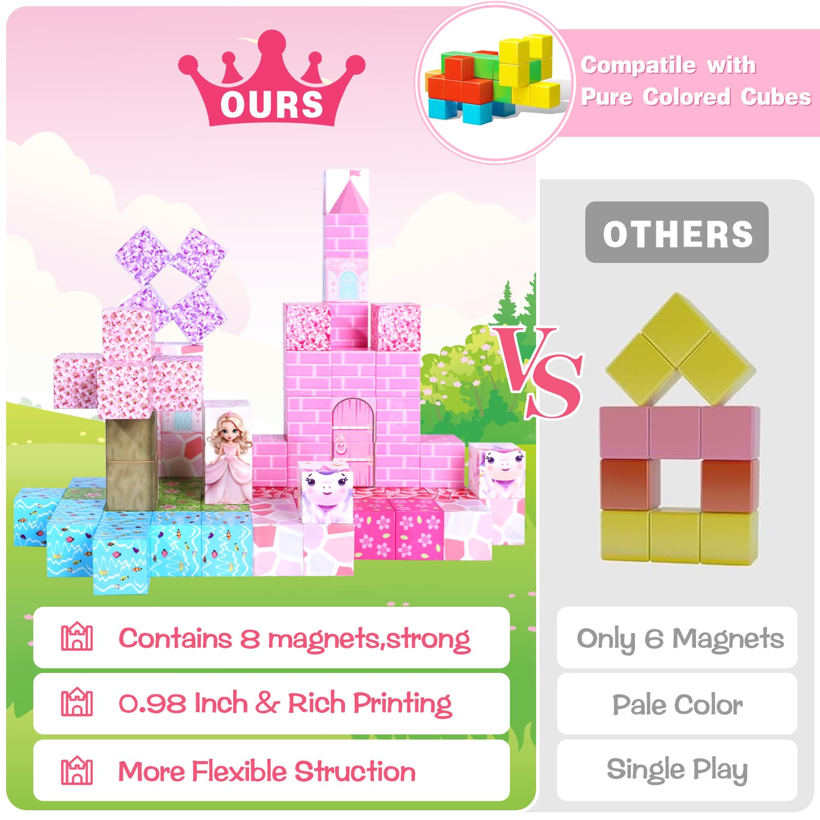 GiftPeak magnetic blocks with safe, sturdy magnets for stable builds.