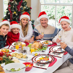 GiftPioneers Christmas party decor complements banners and tablecloths