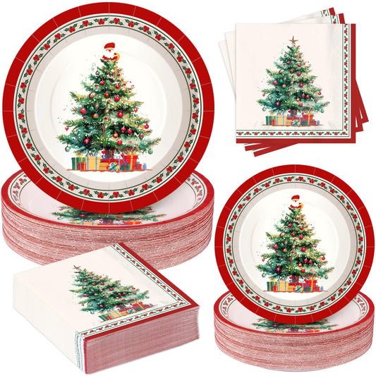 GiftPioneers Christmas tree dinner plates offer a festive centerpiece for holiday meals