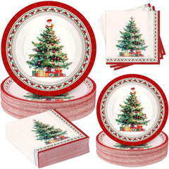GiftPioneers Christmas tree dinner plates offer a festive centerpiece for holiday meals
