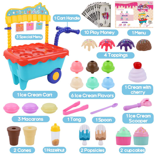 Gifts2U assorted ice cream flavors stimulate tactile scooping and colorful role-play.