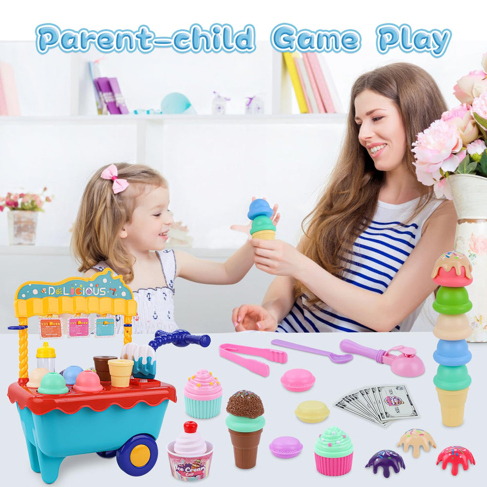 Gifts2U durable plastic cart with wheels stands up to active kids.