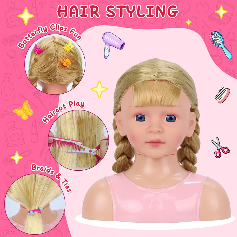 Gifts2U hair clips provide secure, colorful styles for pretend styling.