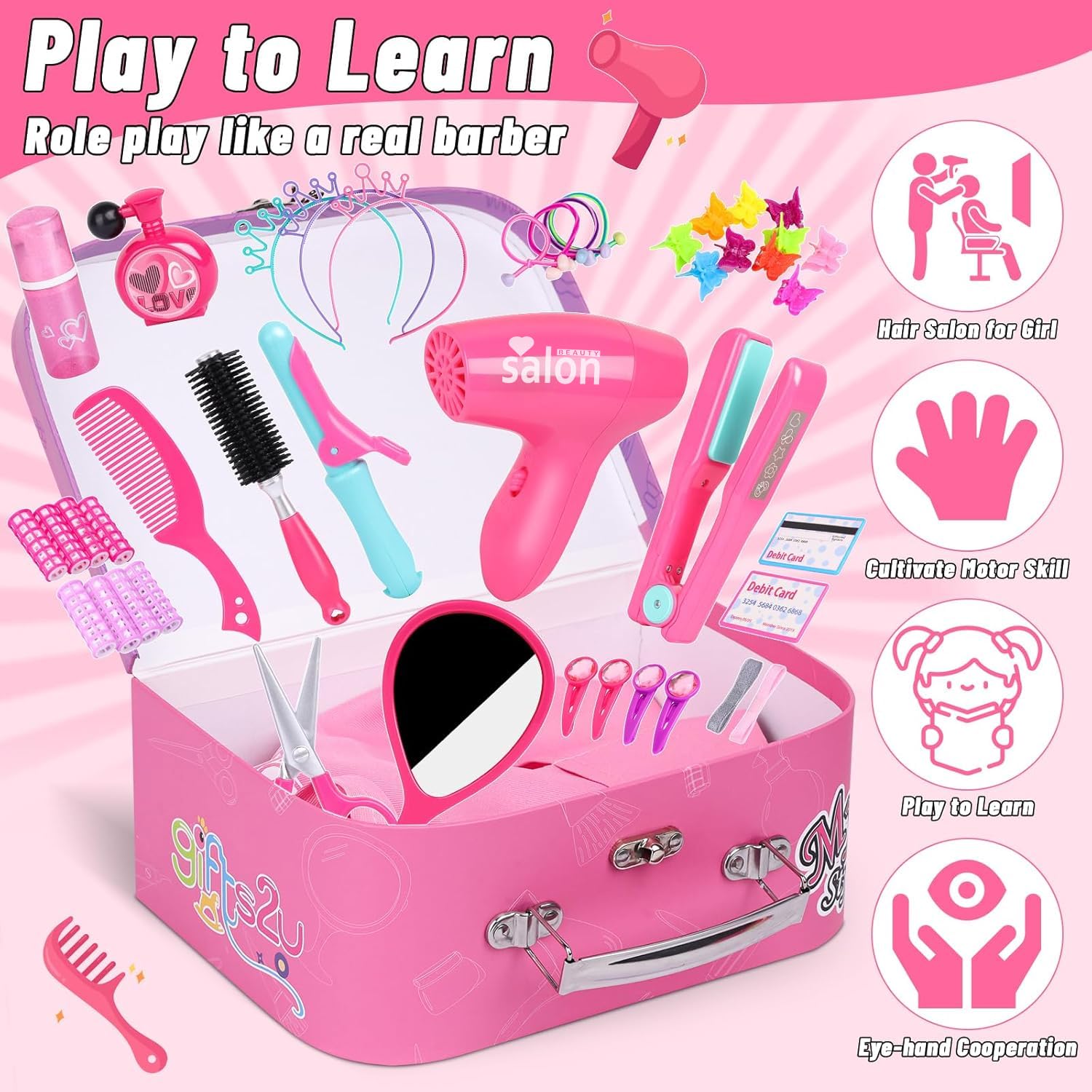 Gifts2U Hair Salon Playset shawl adds professional flair to sessions