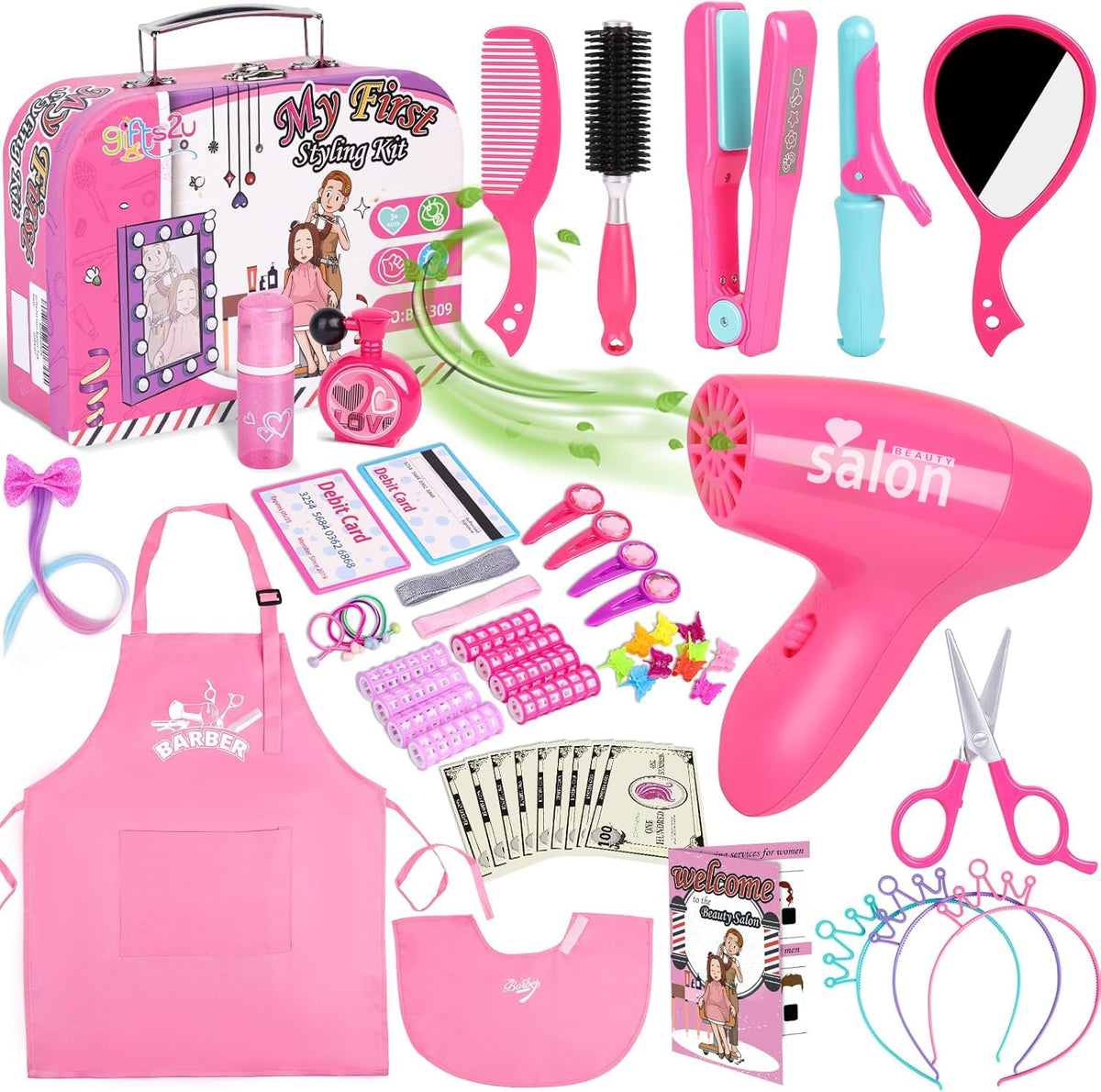 Gifts2U Hair Salon Playset storage box keeps tools organized for tidy playtime