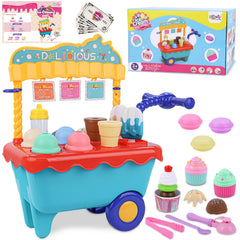 Gifts2U ice cream cart with scooper for pretend play and imaginative storytelling.