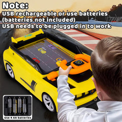 Gifts2U lights and music racing toy highlighting vibrant visual and audio cues.