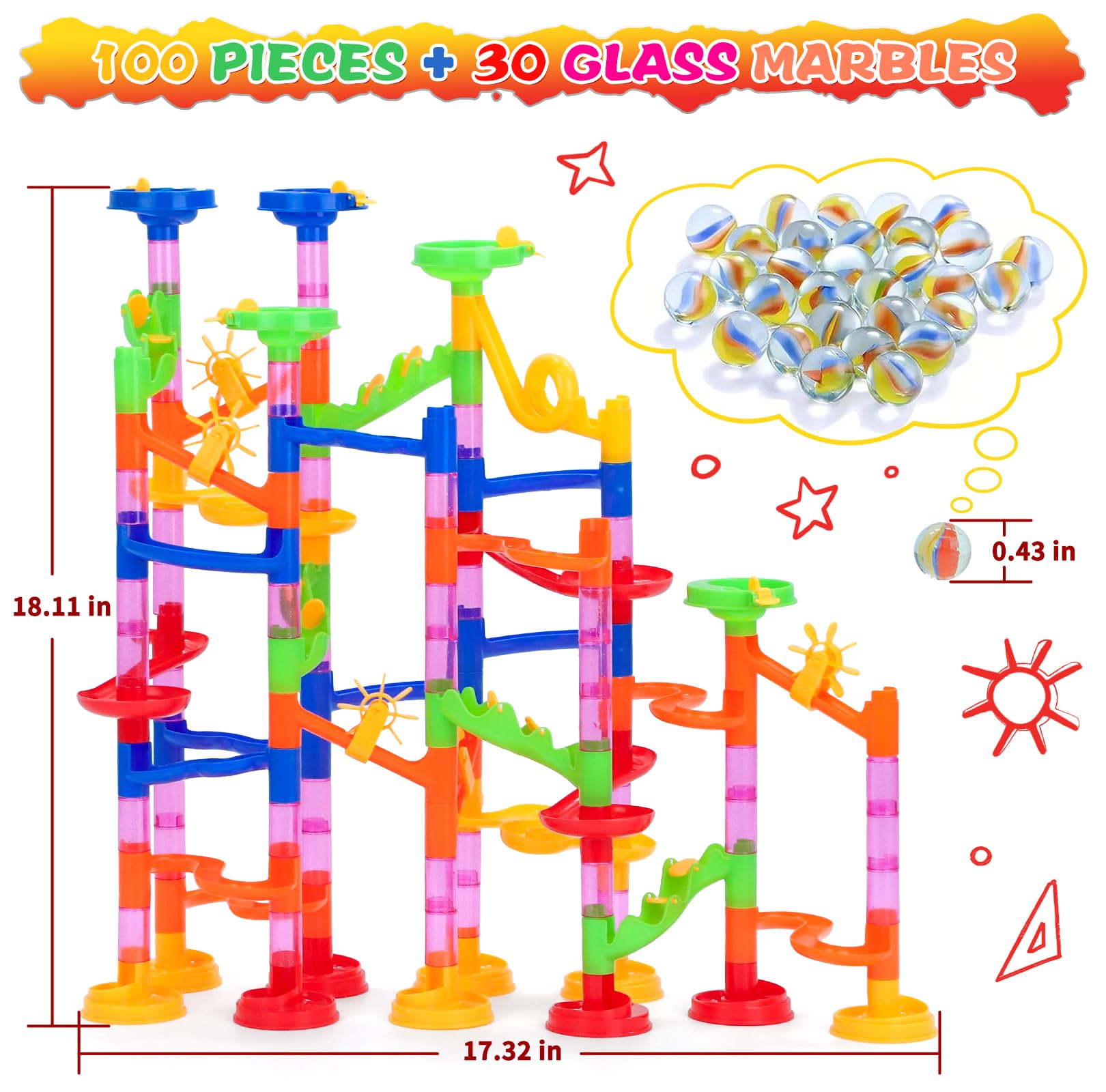 Gifts2U Marble Run connectors form sturdy, adjustable track configurations