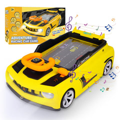 Gifts2U musical steering wheel toy in yellow, engaging kids with interactive play.
