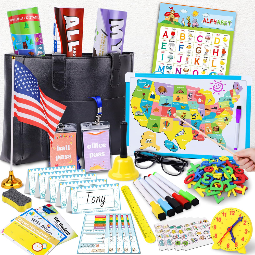 Gifts2U teacher bag for kids, ideal for pretend classroom play and organization