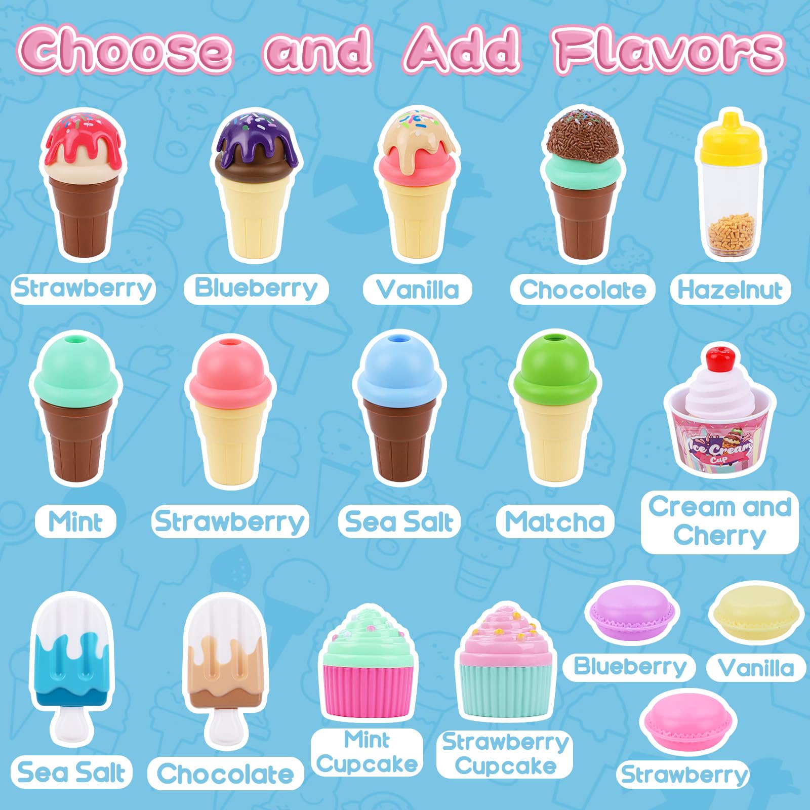 Gifts2U toppings and syrups expand pretend dessert shop options.