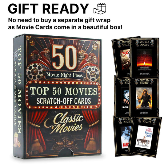 GIFTSFARM scratch-off cards illustrated scenes invite memorable movie nights