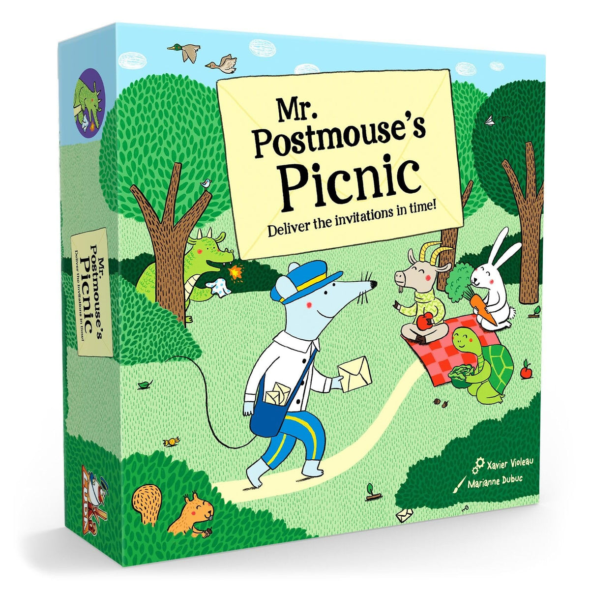 GIGAMIC Mr. Postmouse’s Picnic tiles form a cooperative path for invitations.