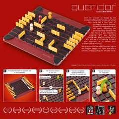 Gigamic Quoridor wooden fences blocking routes during tense matches