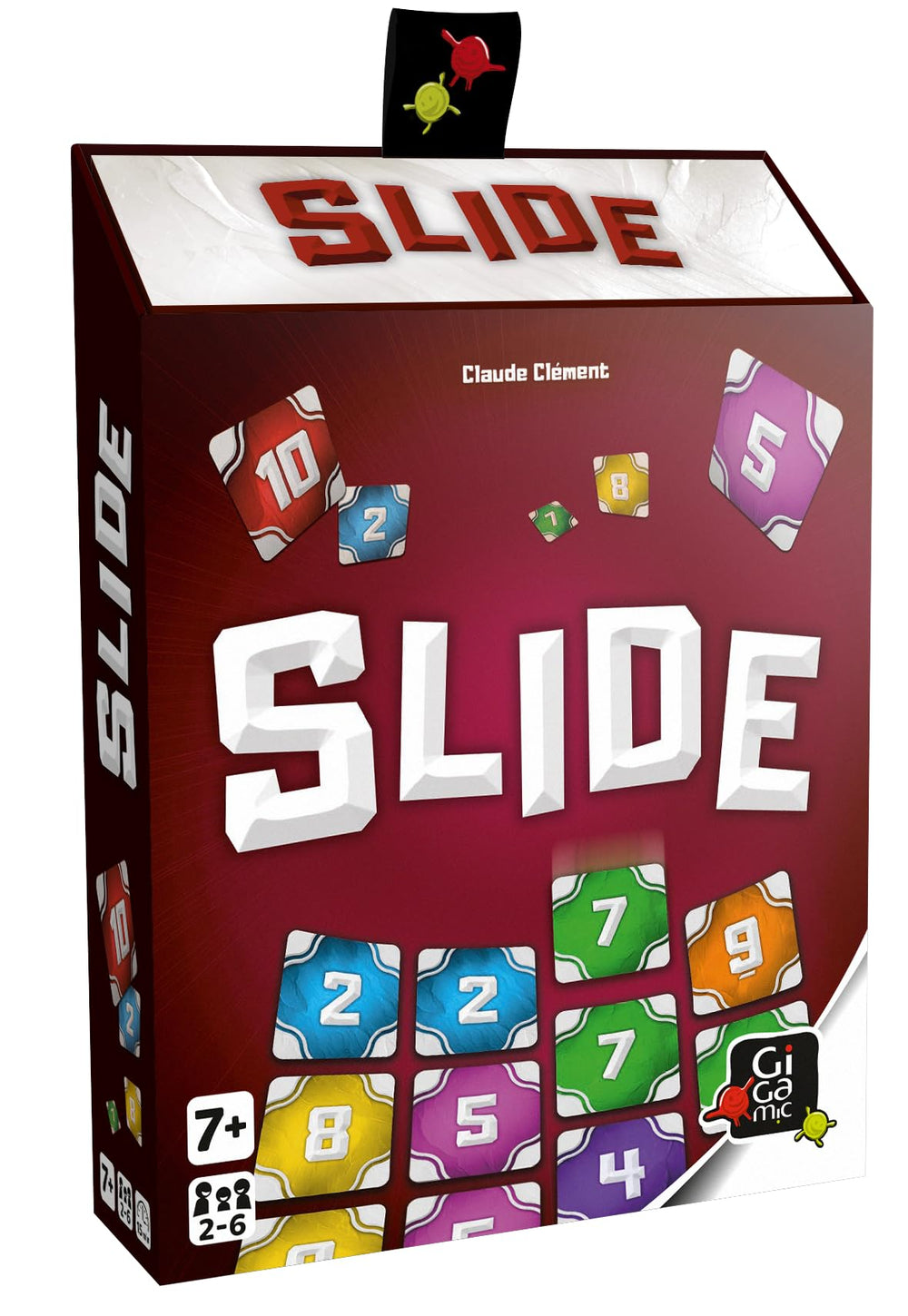 GIGAMIC Slide tiles in a grid showing strategic placement and low scores.
