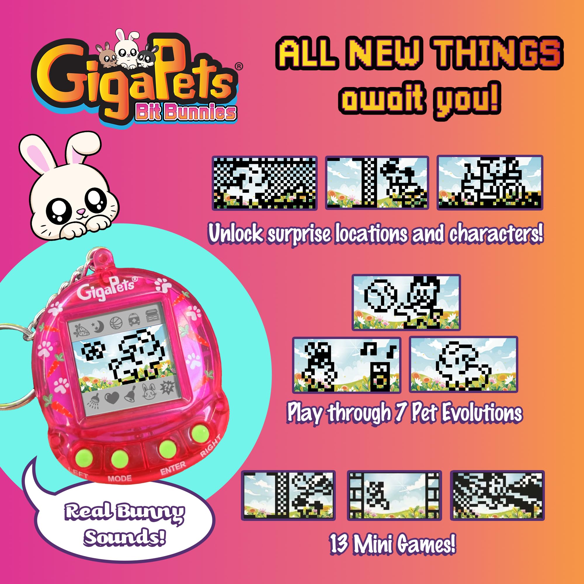 Thirteen mini games keep Giga Pets Bit Bunnies engaging