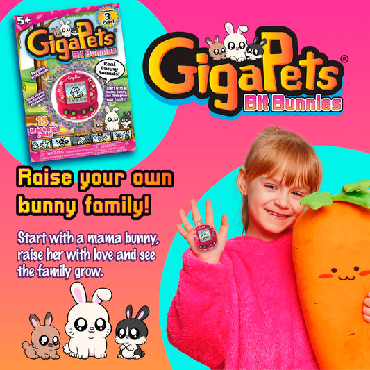 Giga Pets Bit Bunnies virtual pet keychain for portable fun