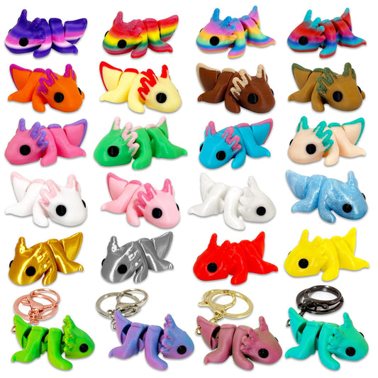 Giggiftrio axolotl figurines: 24 vividly colored miniatures for display and collection.